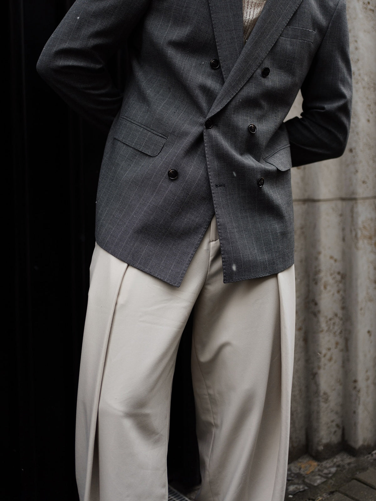 High-Waisted Pleated Trousers