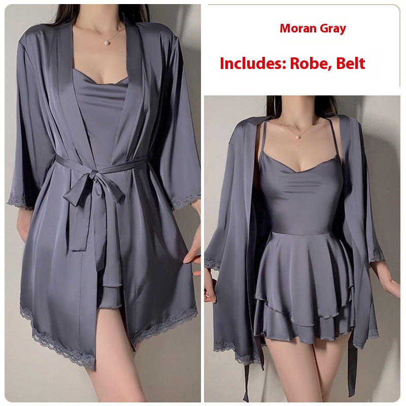 Ruffle Nightdress & Robe — Separates