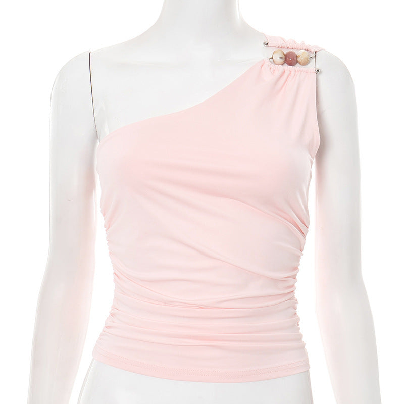 Ruched One-Shoulder Top