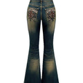 Embroidered Flared Jeans