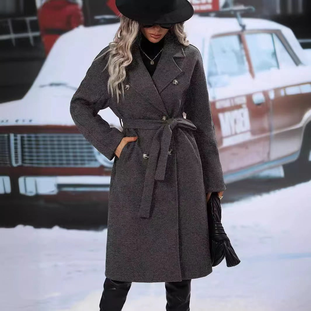 Double-Breasted Belted Coat