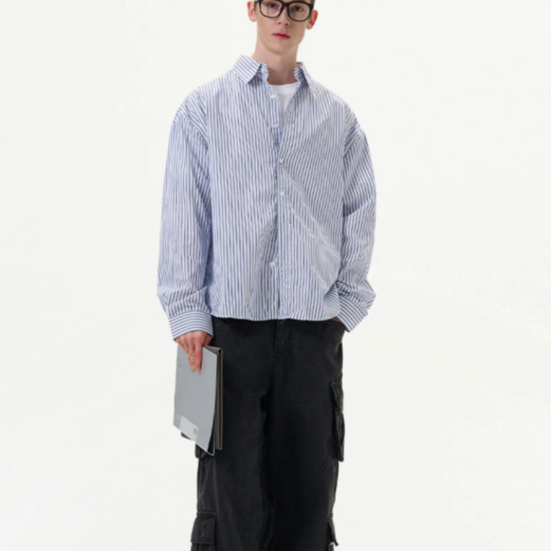 Relaxed Striped Button-Up Shirt