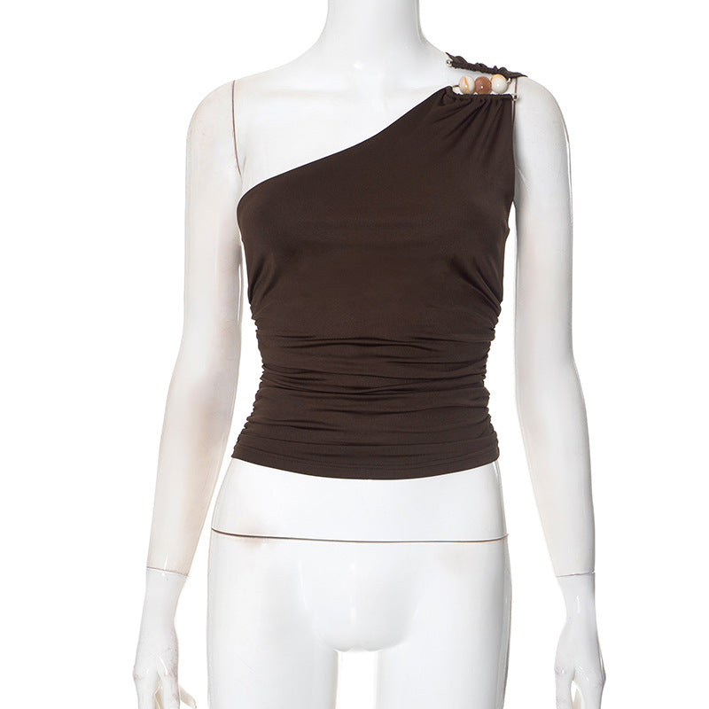 Ruched One-Shoulder Top