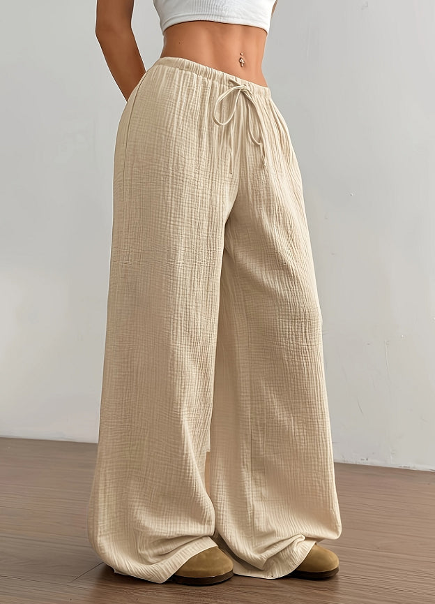Textured Pull-On Pants