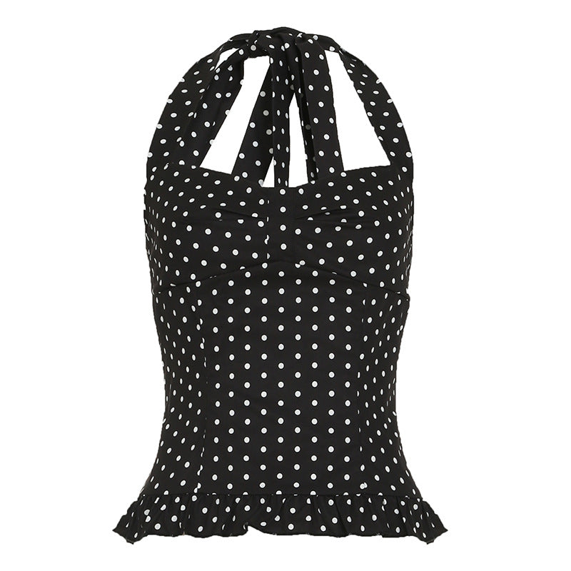 Polka-Dot Halter Top