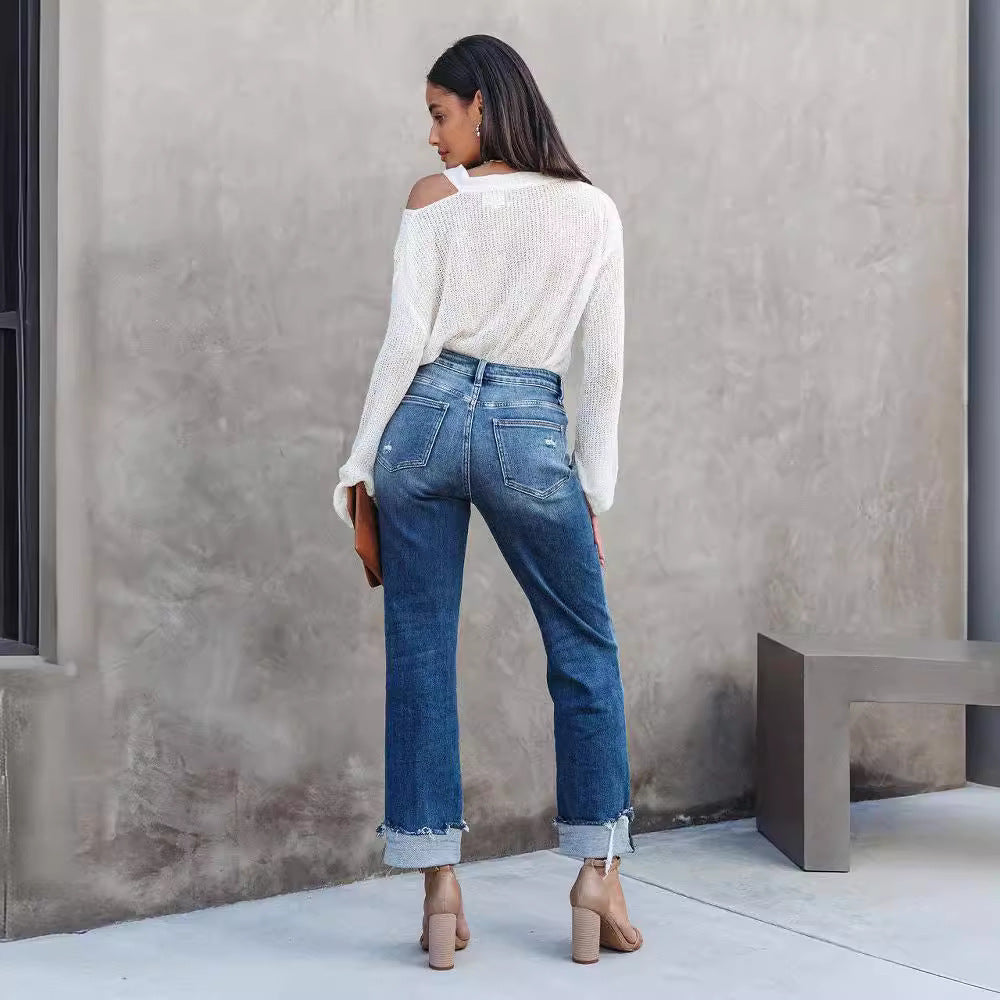 Relaxed Cuffed Jeans