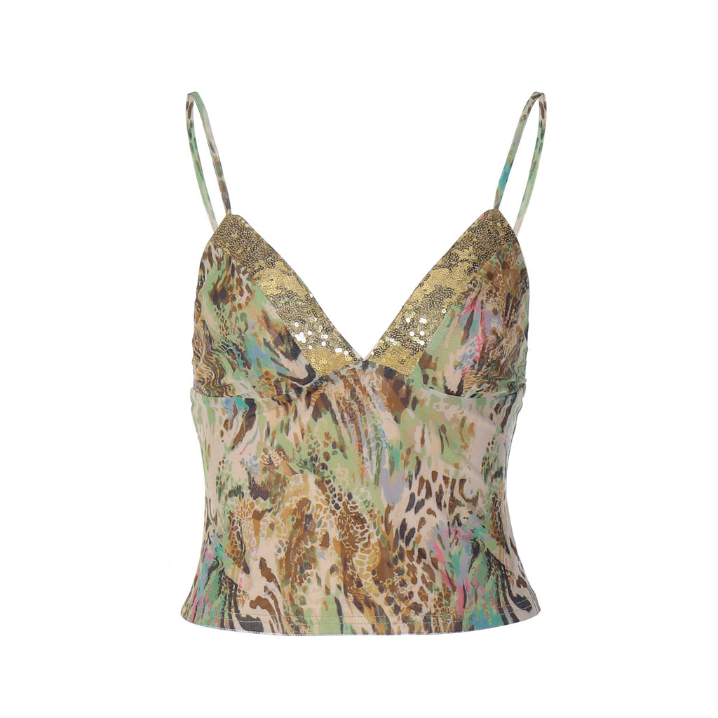 Lace-Trim Plunge Camisole