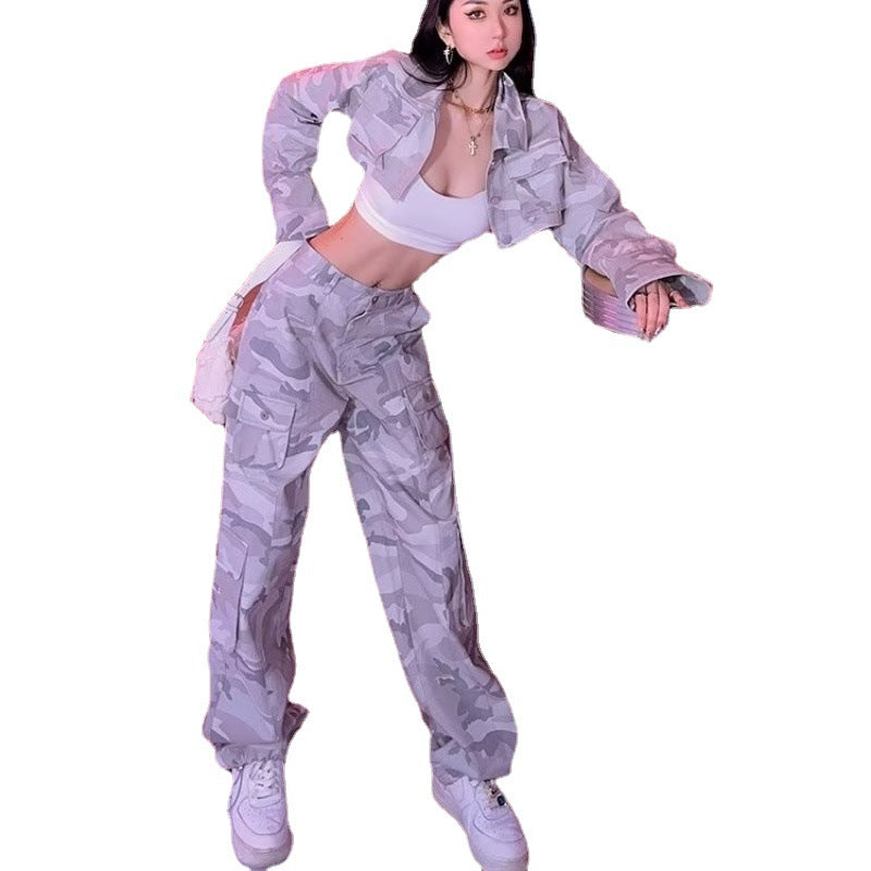 Camouflage Wide-Leg Jeans
