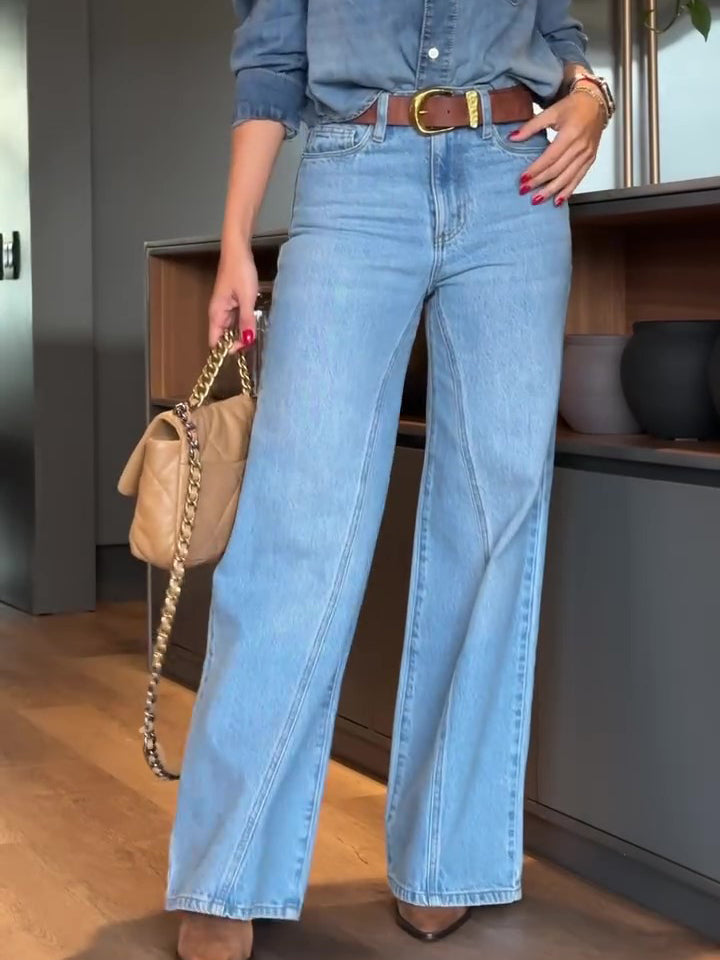 High-Waisted Wide-Leg Jeans