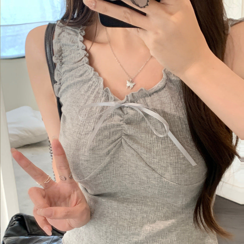 Ruffle-Trim Bow Camisole