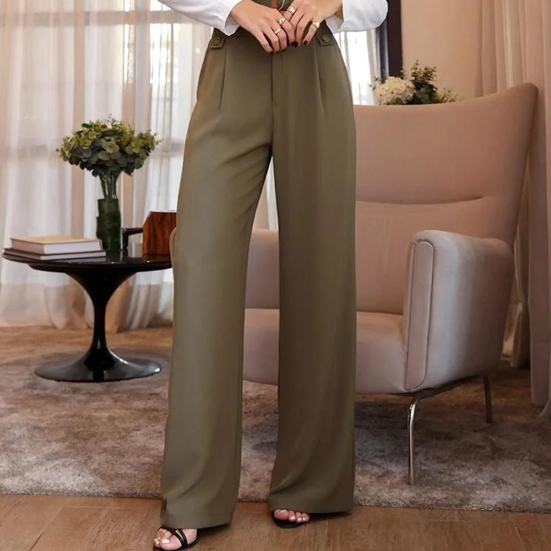 Long-Sleeve Top & Straight-Leg Pants Set
