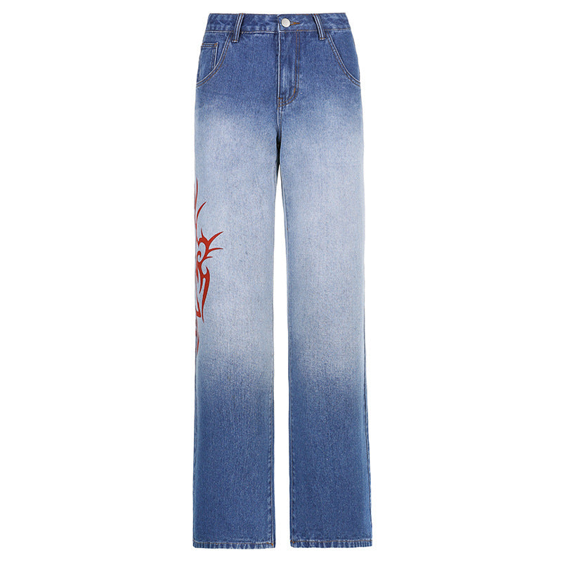 Gradient-Wash Graphic Jeans