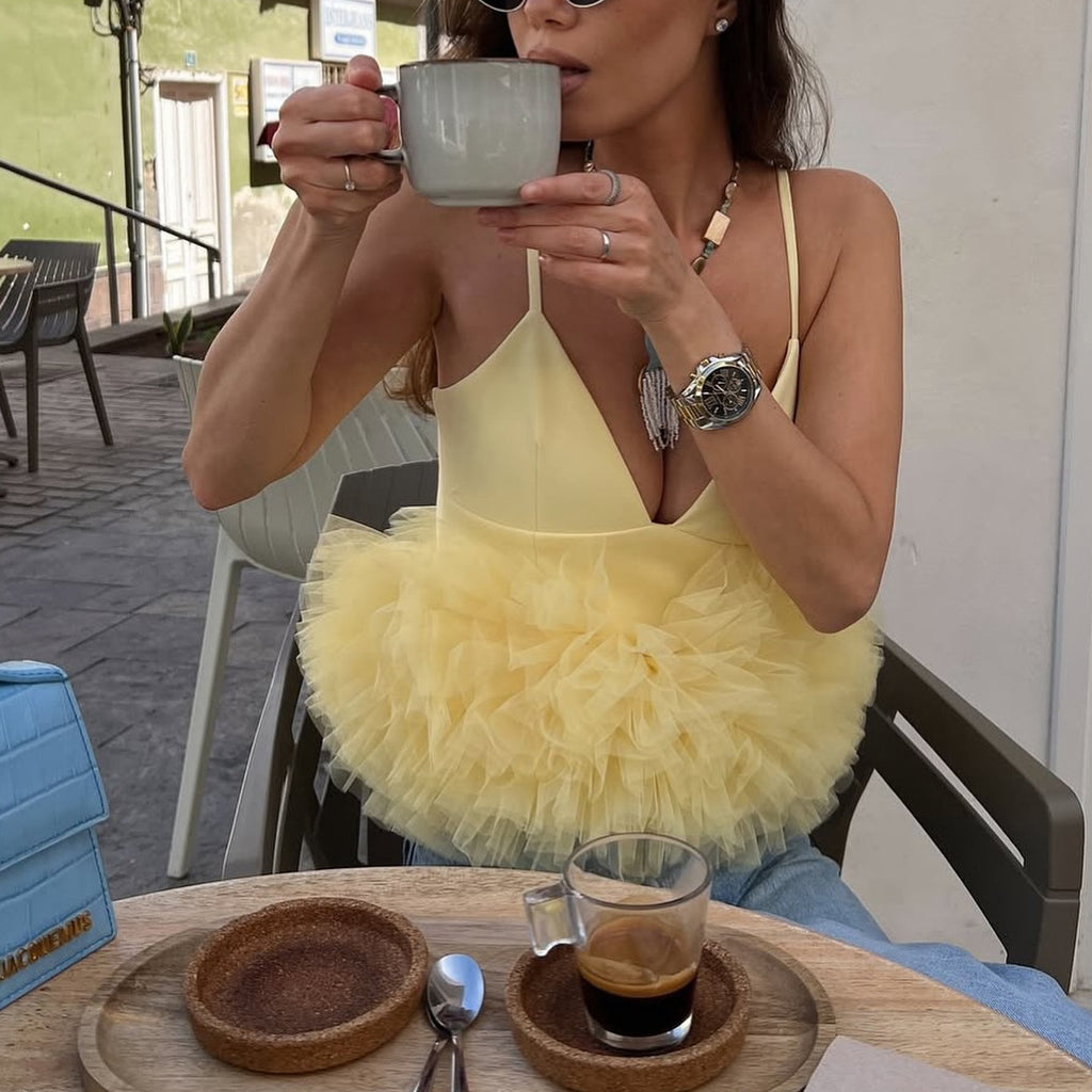 Textured Mesh Cami Top