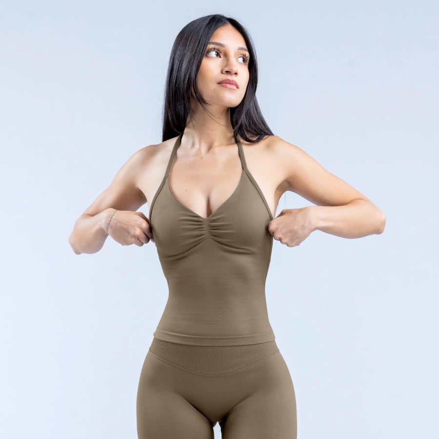 Ruched Halter Sports Top — Top or Shorts Set