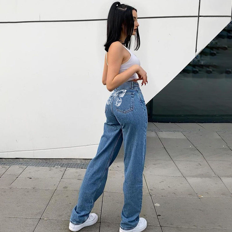 Gradient-Wash Graphic Jeans