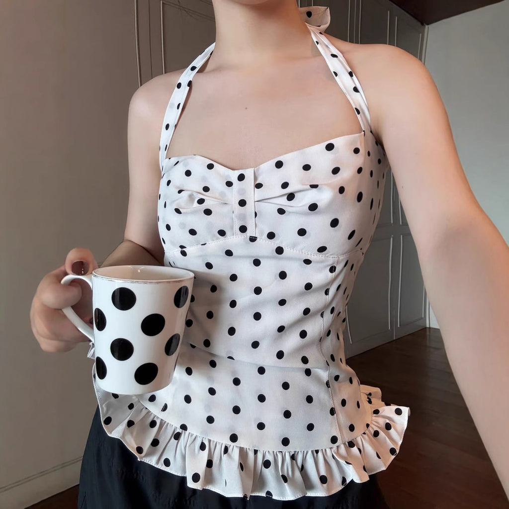Polka-Dot Halter Top