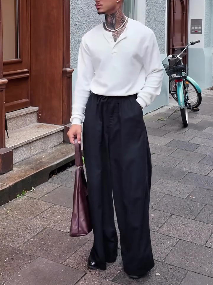 Long-Sleeve Henley Top