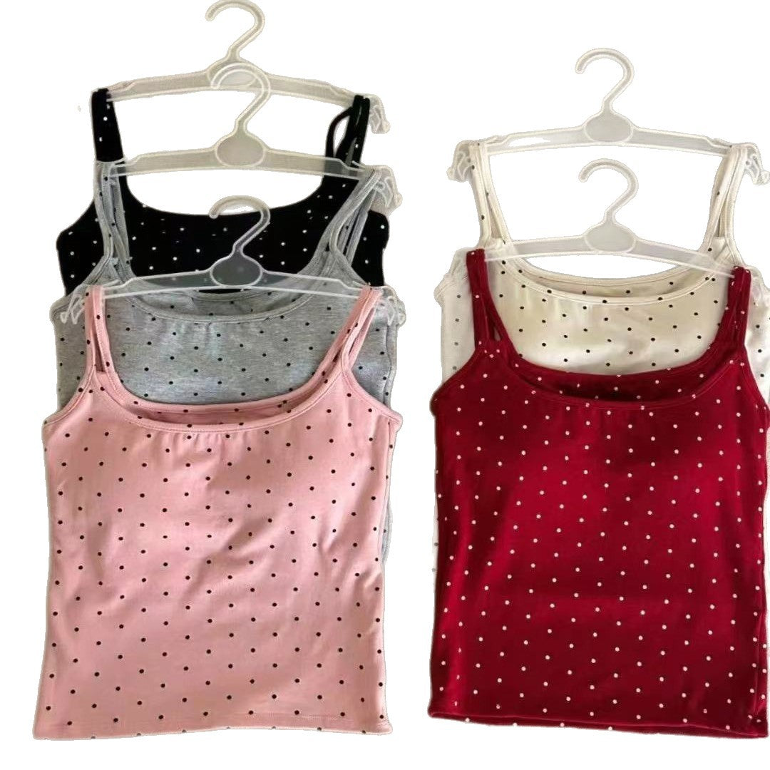 Open-Back Polka-Dot Camisole