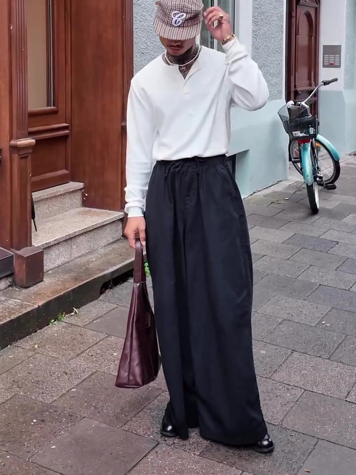 Long-Sleeve Henley Top