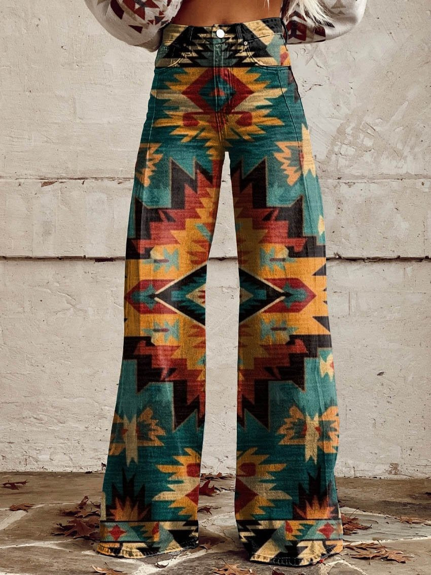 Printed Flare Pants