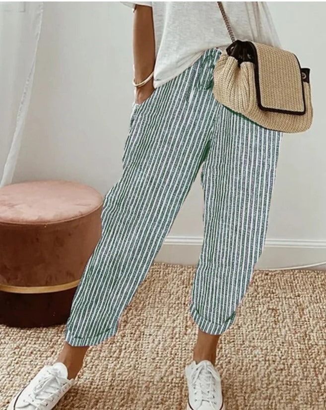 Striped Drawstring Pants