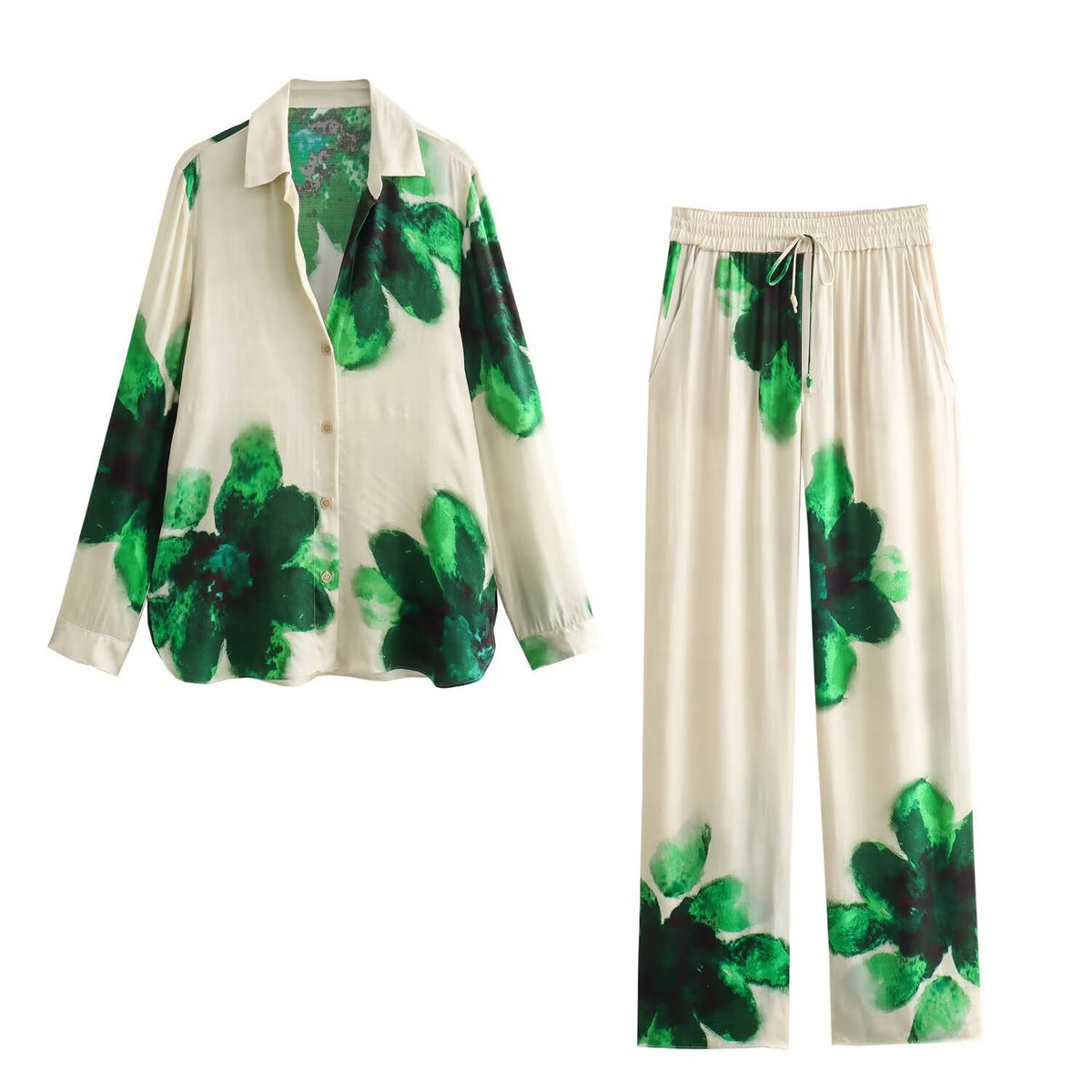 Ink-Print Shirt & Pants — Separates or Set