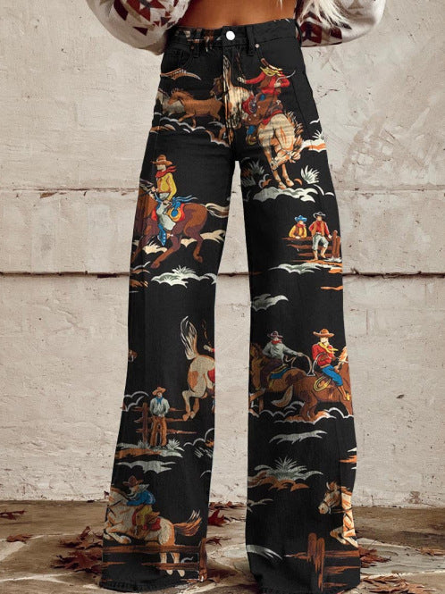 Printed Flare Pants