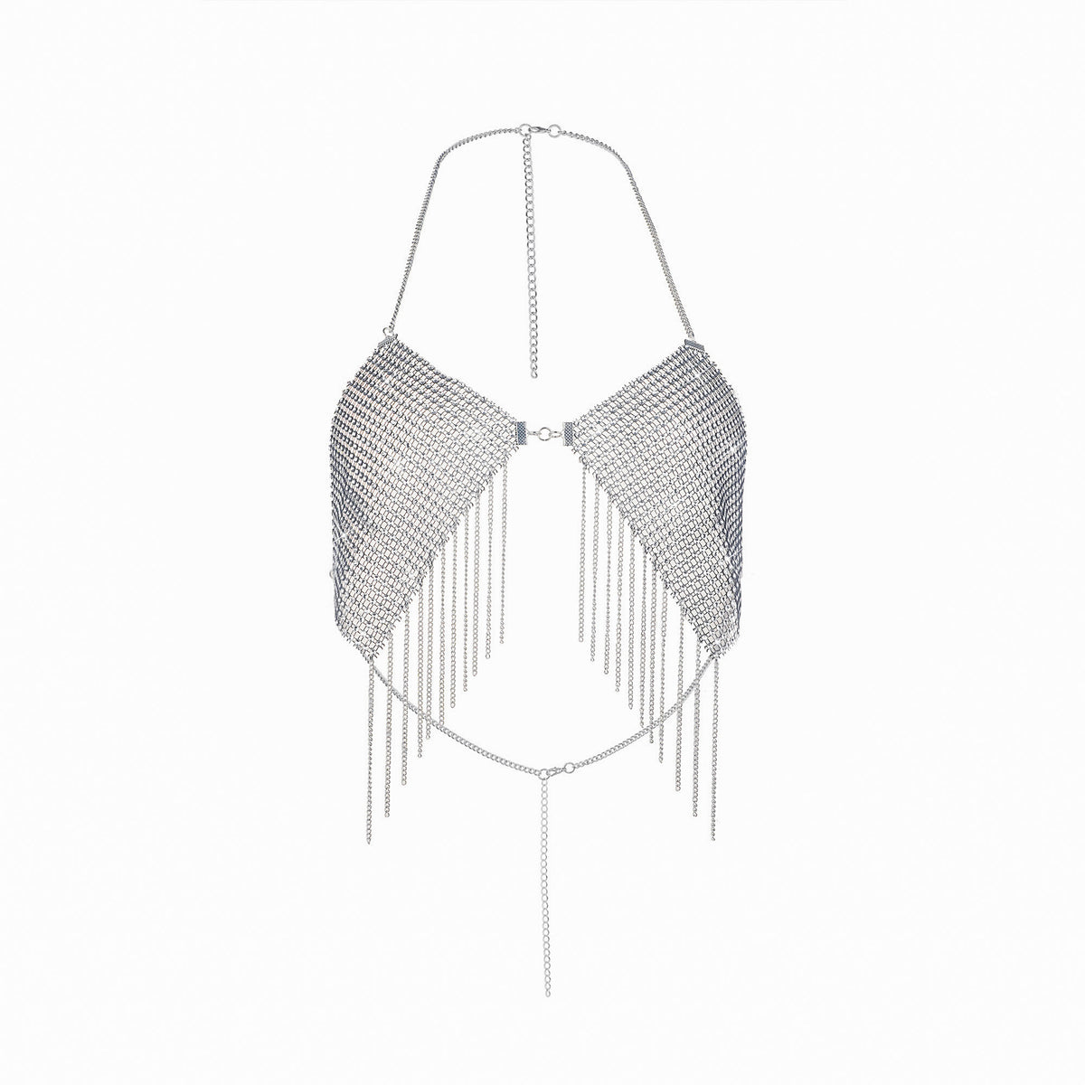 Metallic-Effect Fringe Body Chain