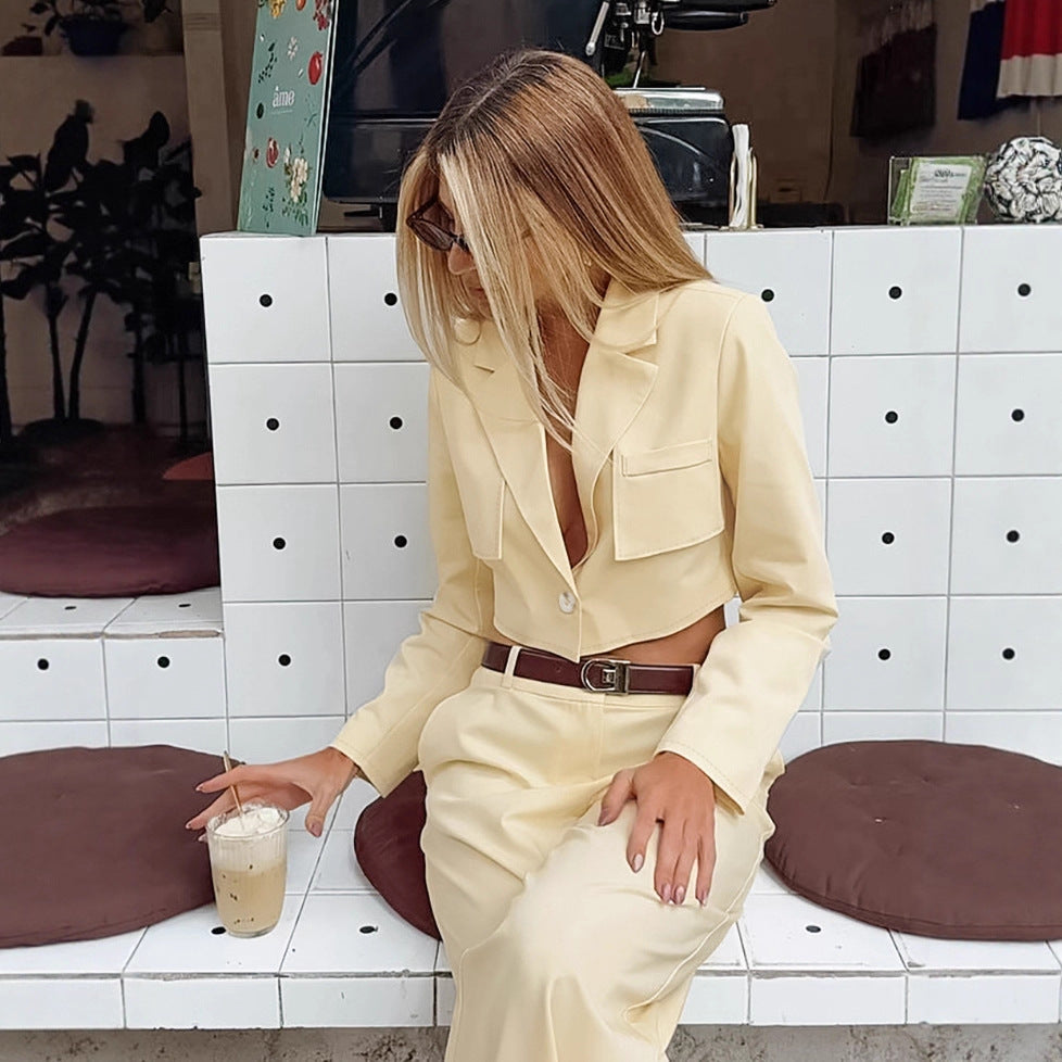 Cropped Jacket & Pants Set