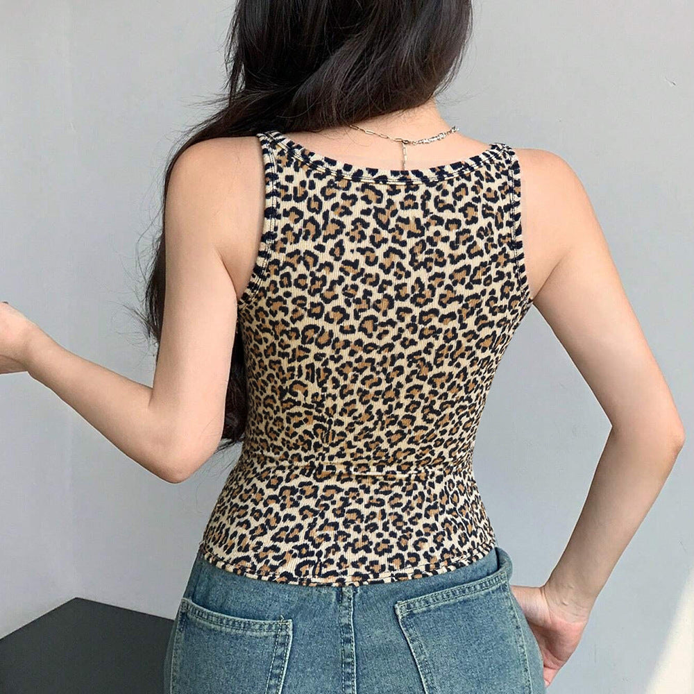 Leopard-Print Crop Top
