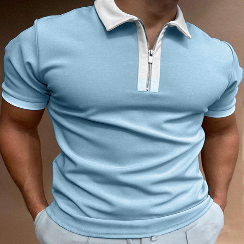 Printed Zip-Neck Polo