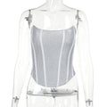 Shimmer Lace-Up Corset Top