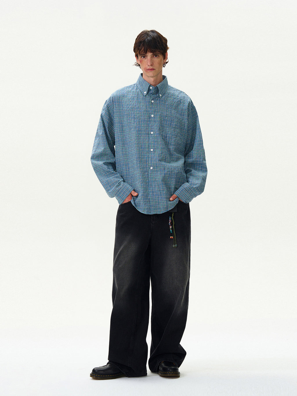 Checked Button-Up Shirt