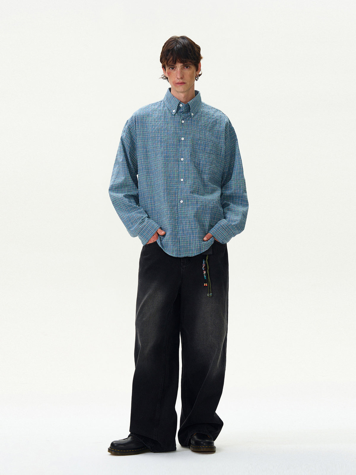 Checked Button-Up Shirt