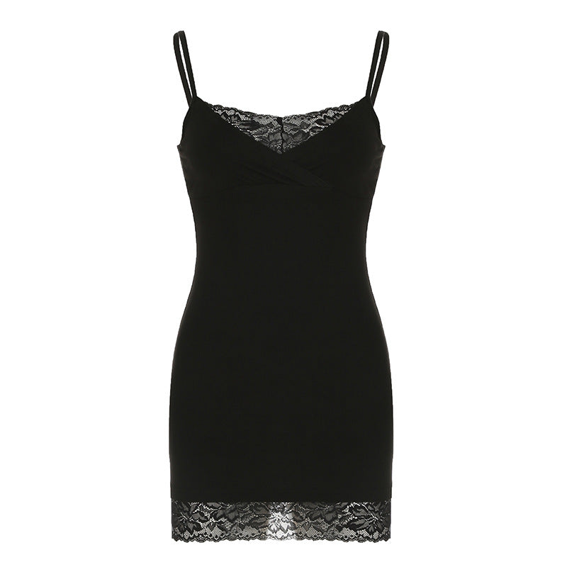 Lace-Trim Cami Mini Dress