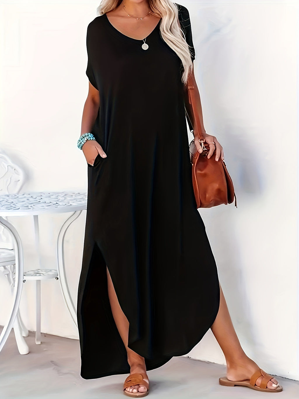 Relaxed Slit Dress