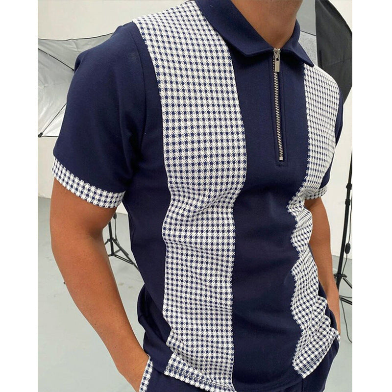 Printed Zip-Neck Polo