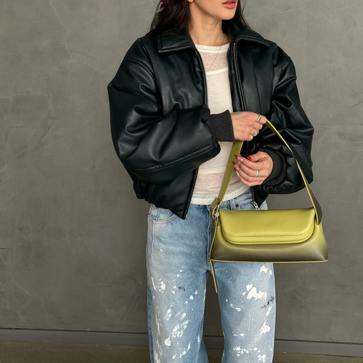 Splatter-Print Straight-Leg Jeans