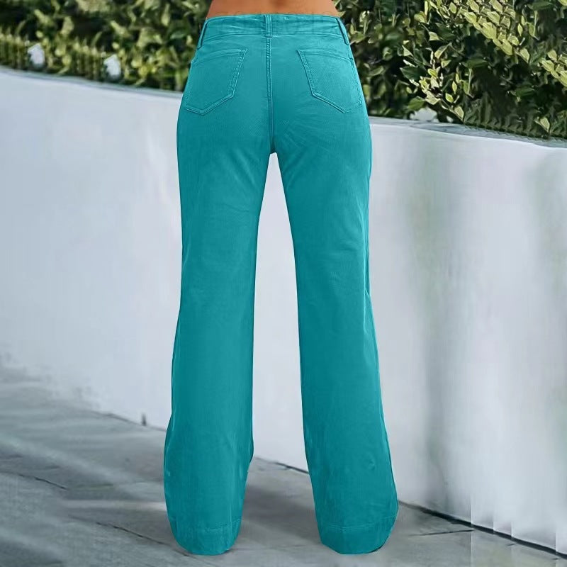 Zip-Pocket Bootcut Pants