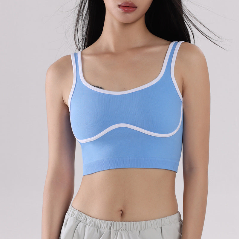 Contrast-Trim Sports Bra