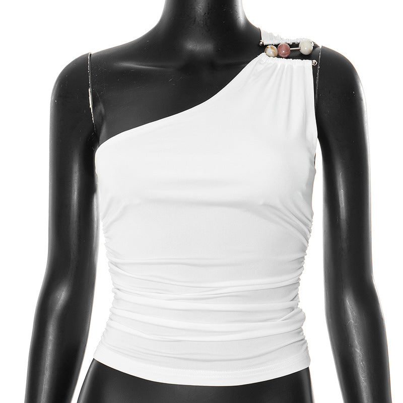 Ruched One-Shoulder Top