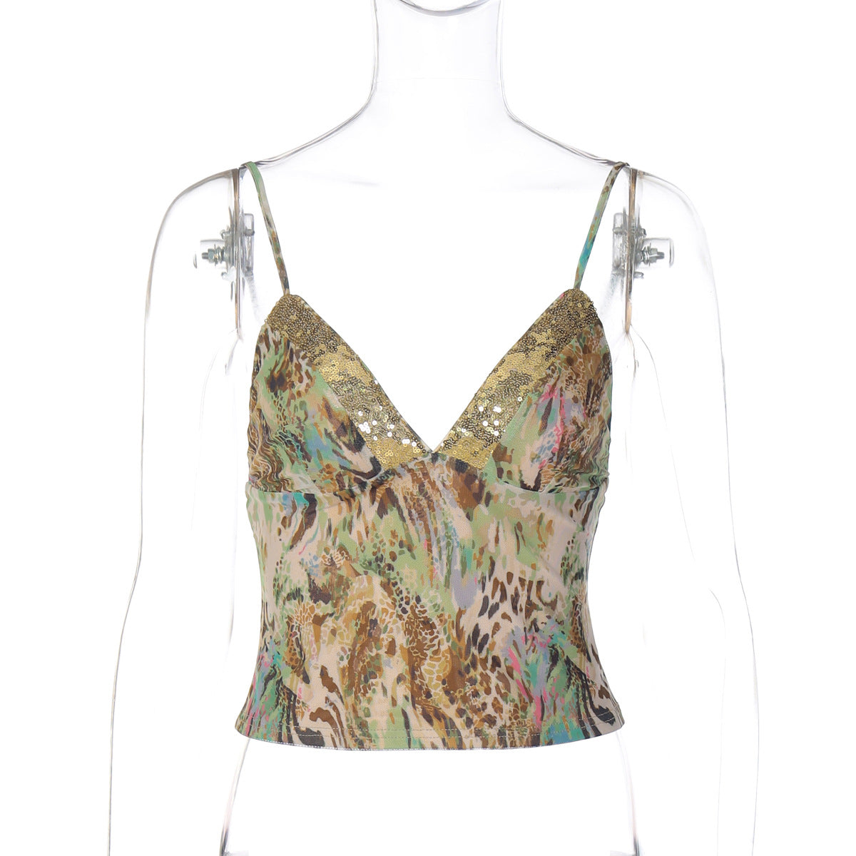 Lace-Trim Plunge Camisole