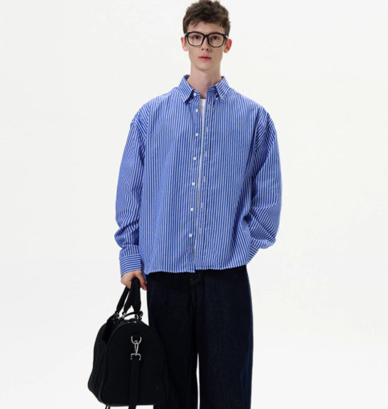 Relaxed Striped Button-Up Shirt