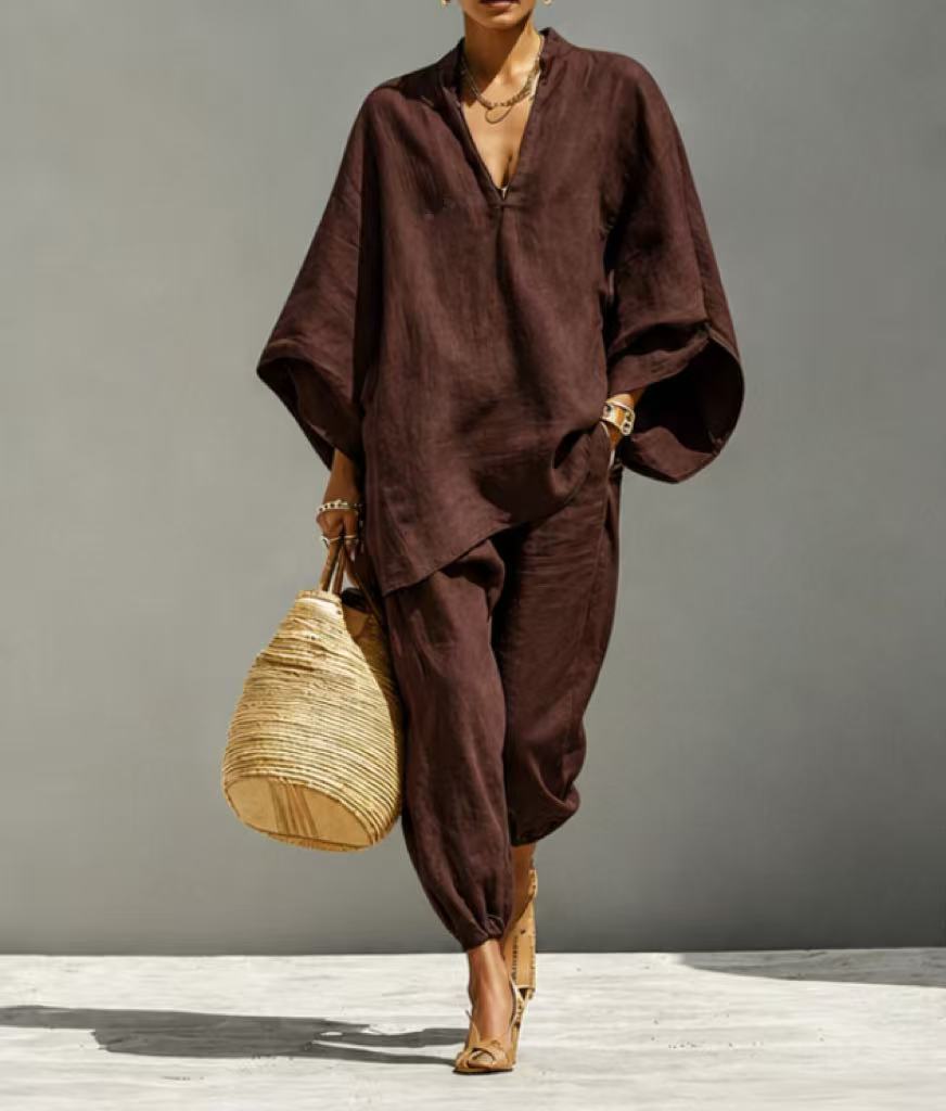 Relaxed Batwing-Sleeve Set