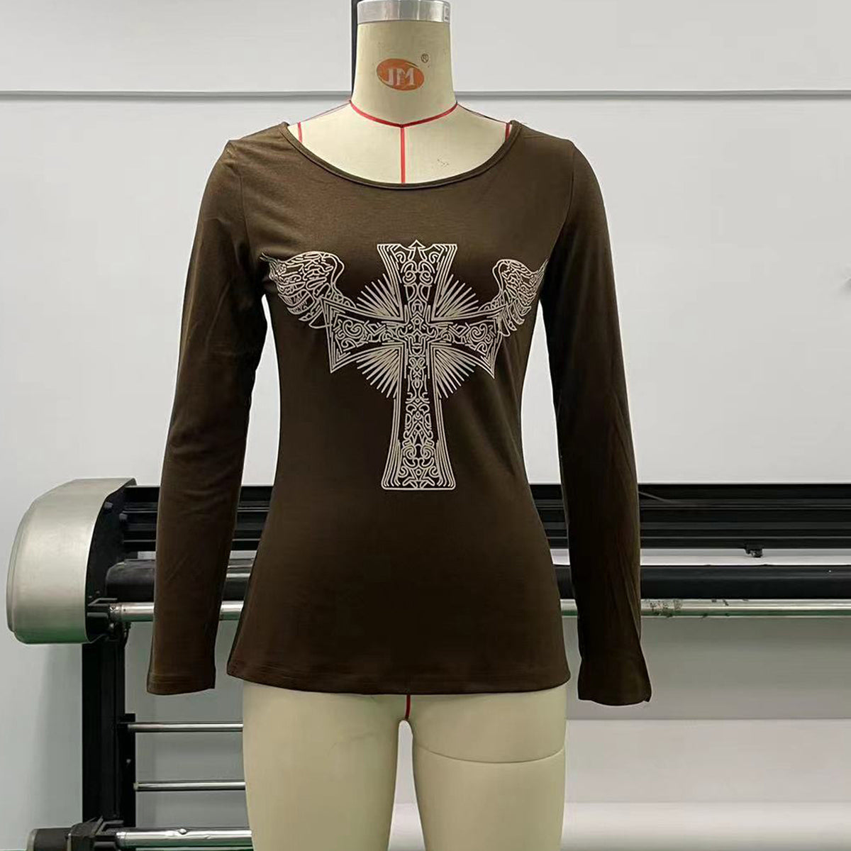Winged-Cross Long-Sleeve Top