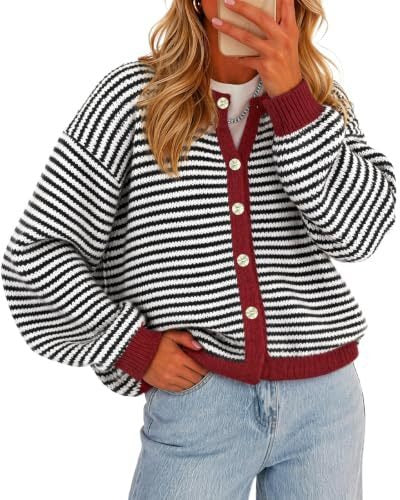 Striped Button Cardigan