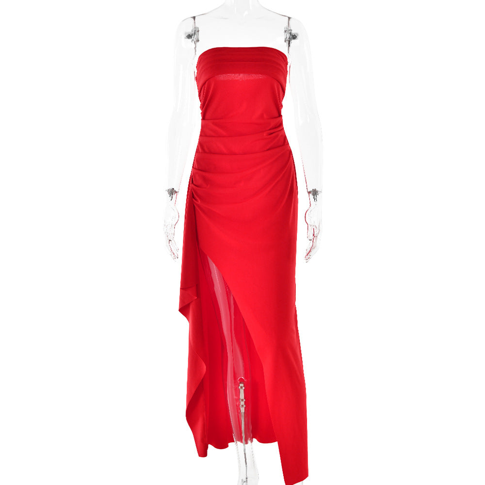 Strapless Split Maxi Dress