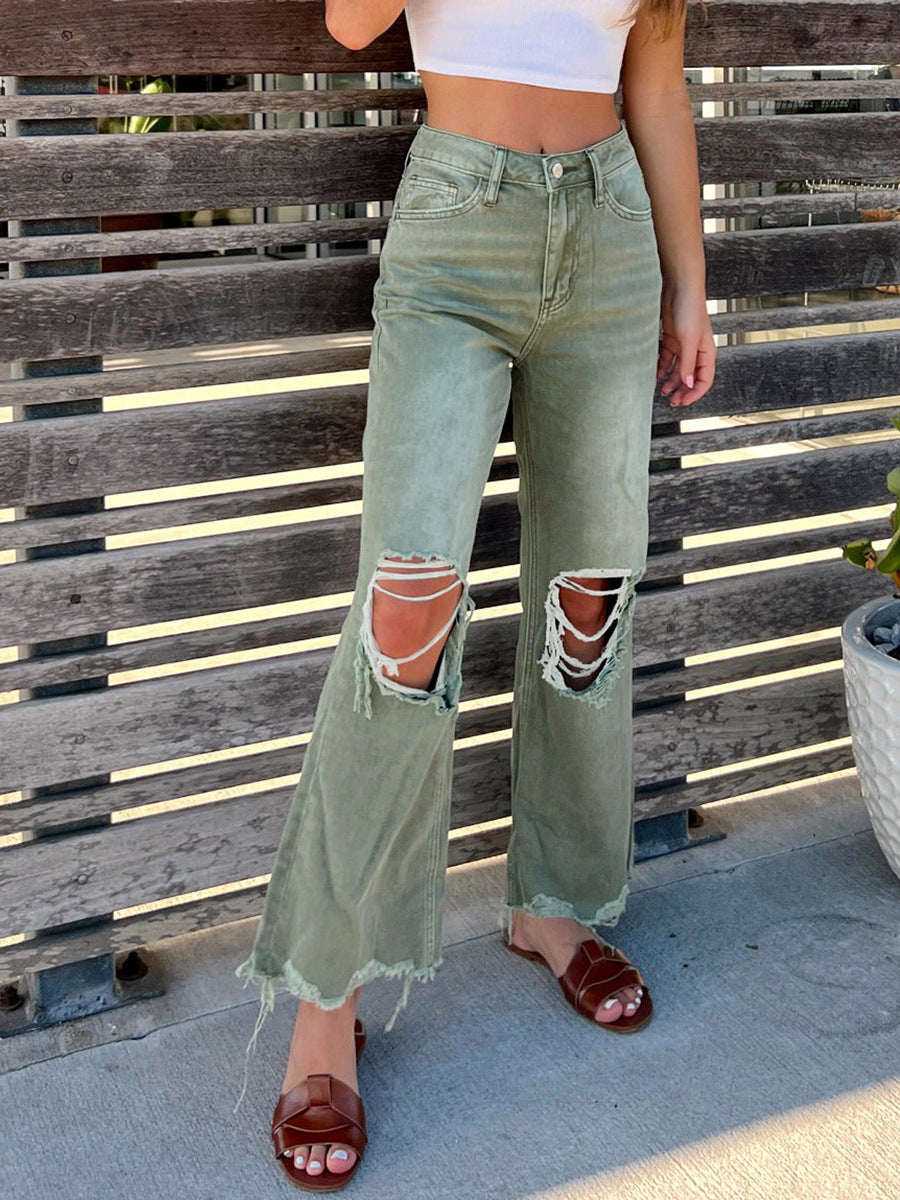Distressed Loose-Fit Jeans