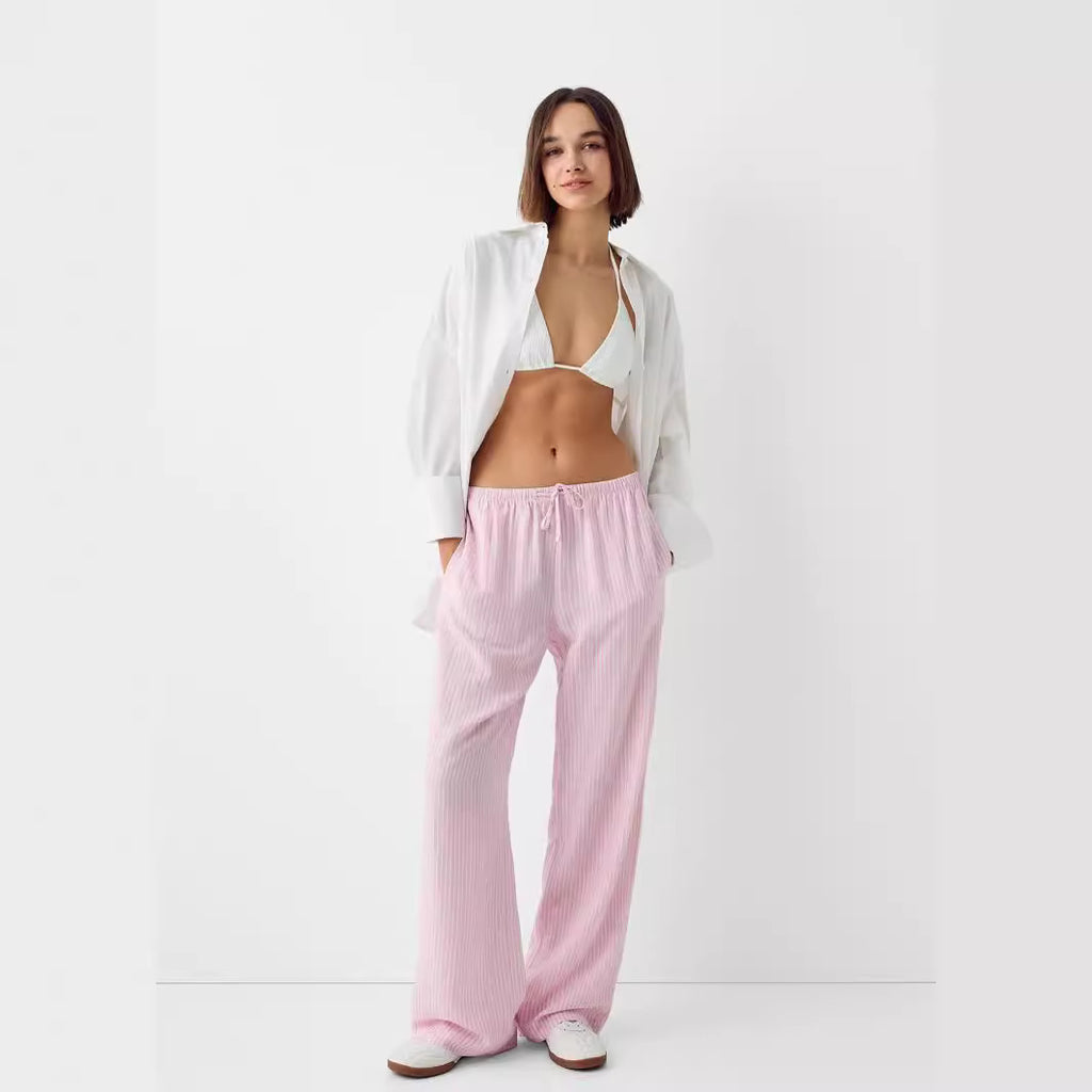 Pinstripe Pull-On Pants
