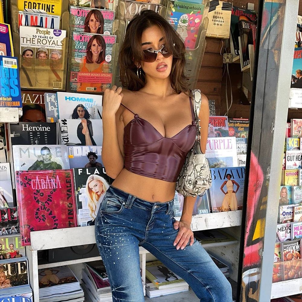 Glossy Corset Crop Top